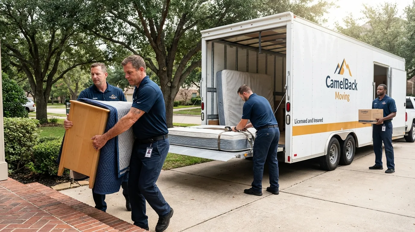 Crew loading residential truck for cross-state move from Syracuse, UT